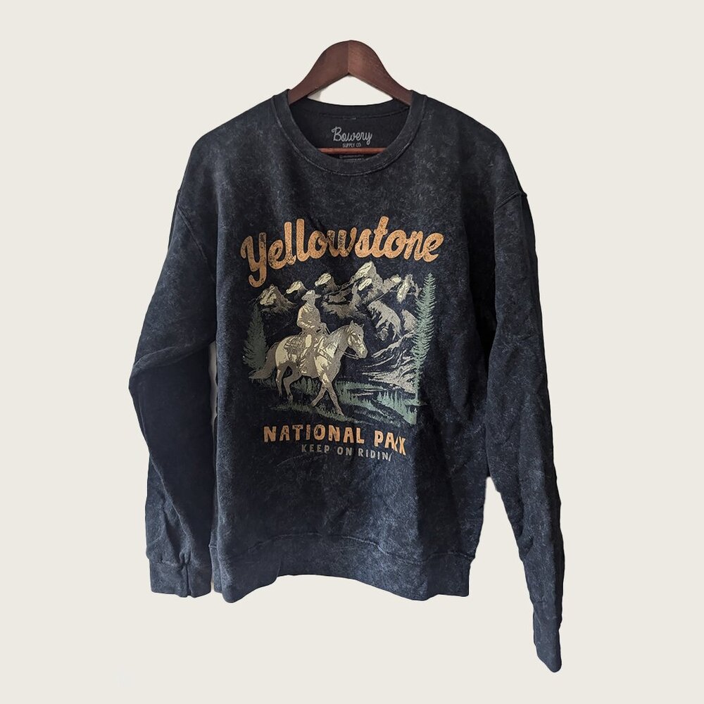 BOWERY SUPPLY CO- Yellowstone crewneck sweater - Sz L